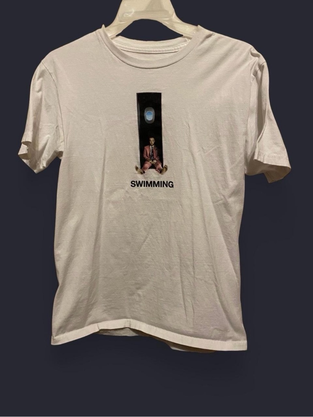White 'Swimming' Graphic Crew Tee